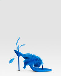 Mules infradito in raso crepe nero — TURCHESE