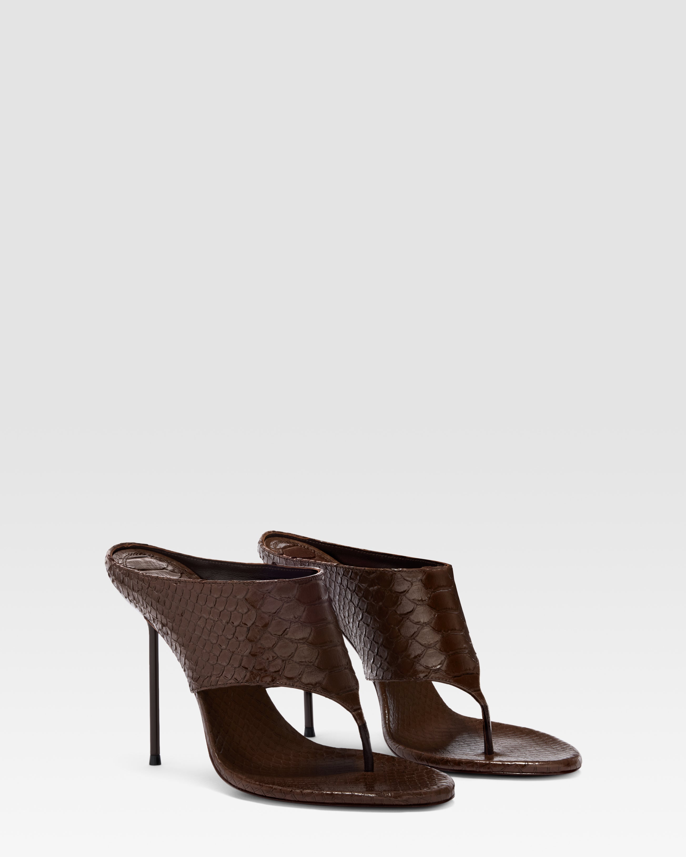 THONG MULE IN PYTHON-PRINT LEATHER