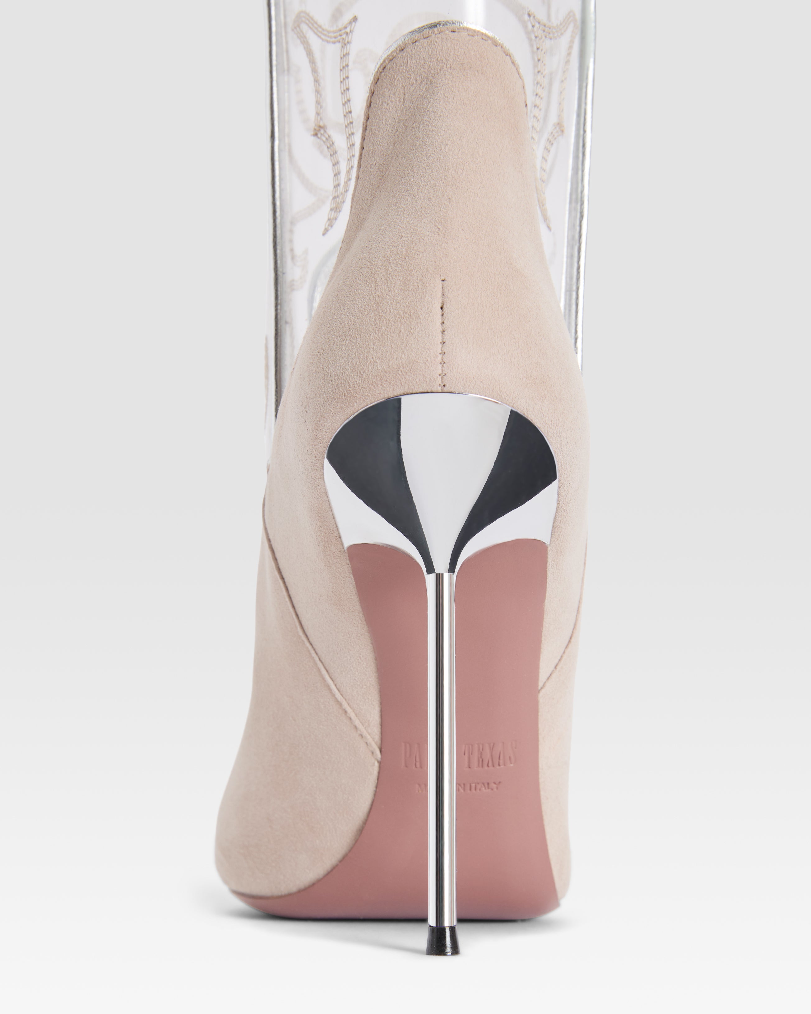 Boots in ice grey calf suede leather