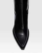 Texan boots in shiny black calf leather