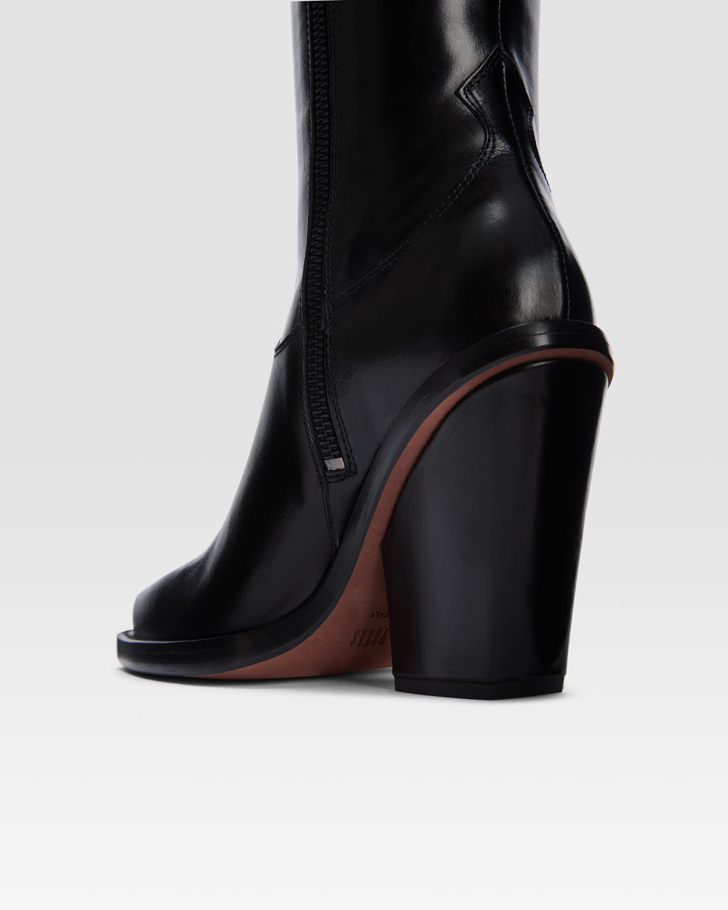 Texan boots in shiny black calf leather