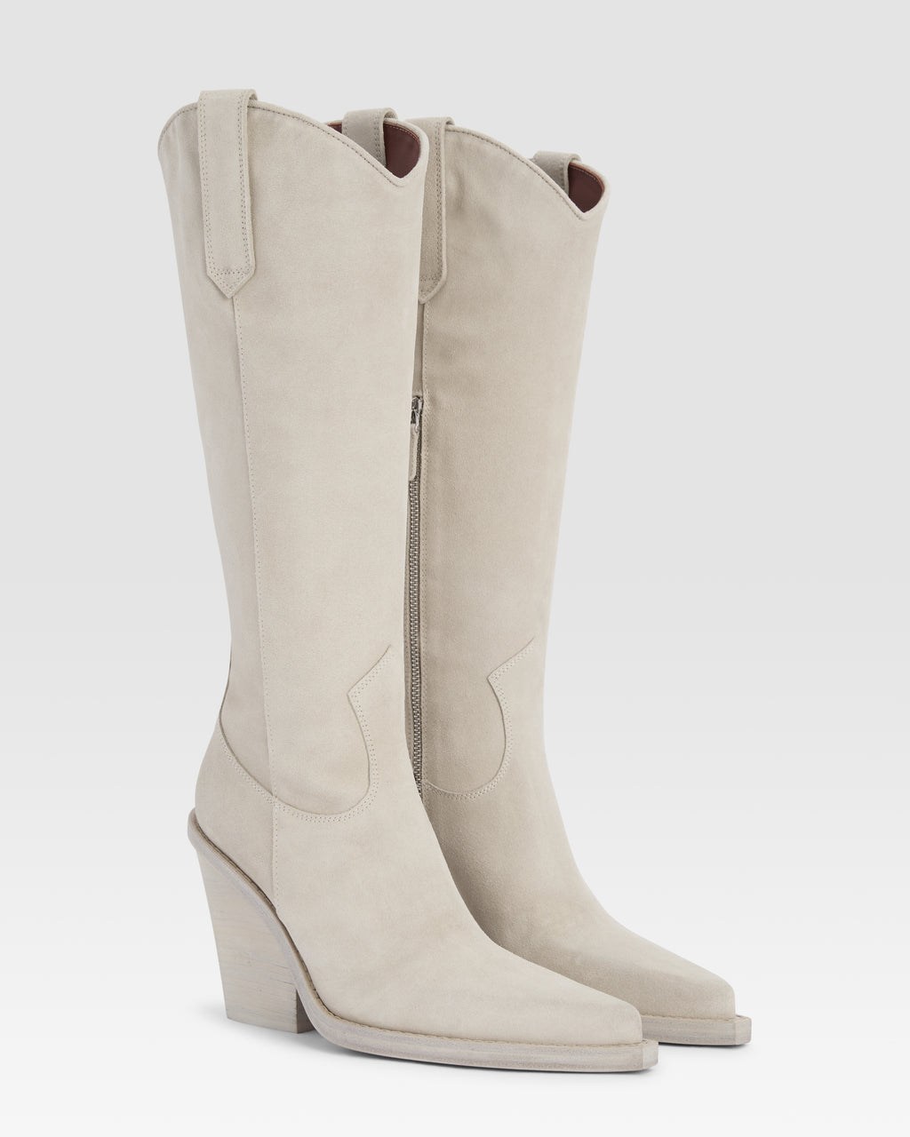 Texan boots in angora calf suede leather