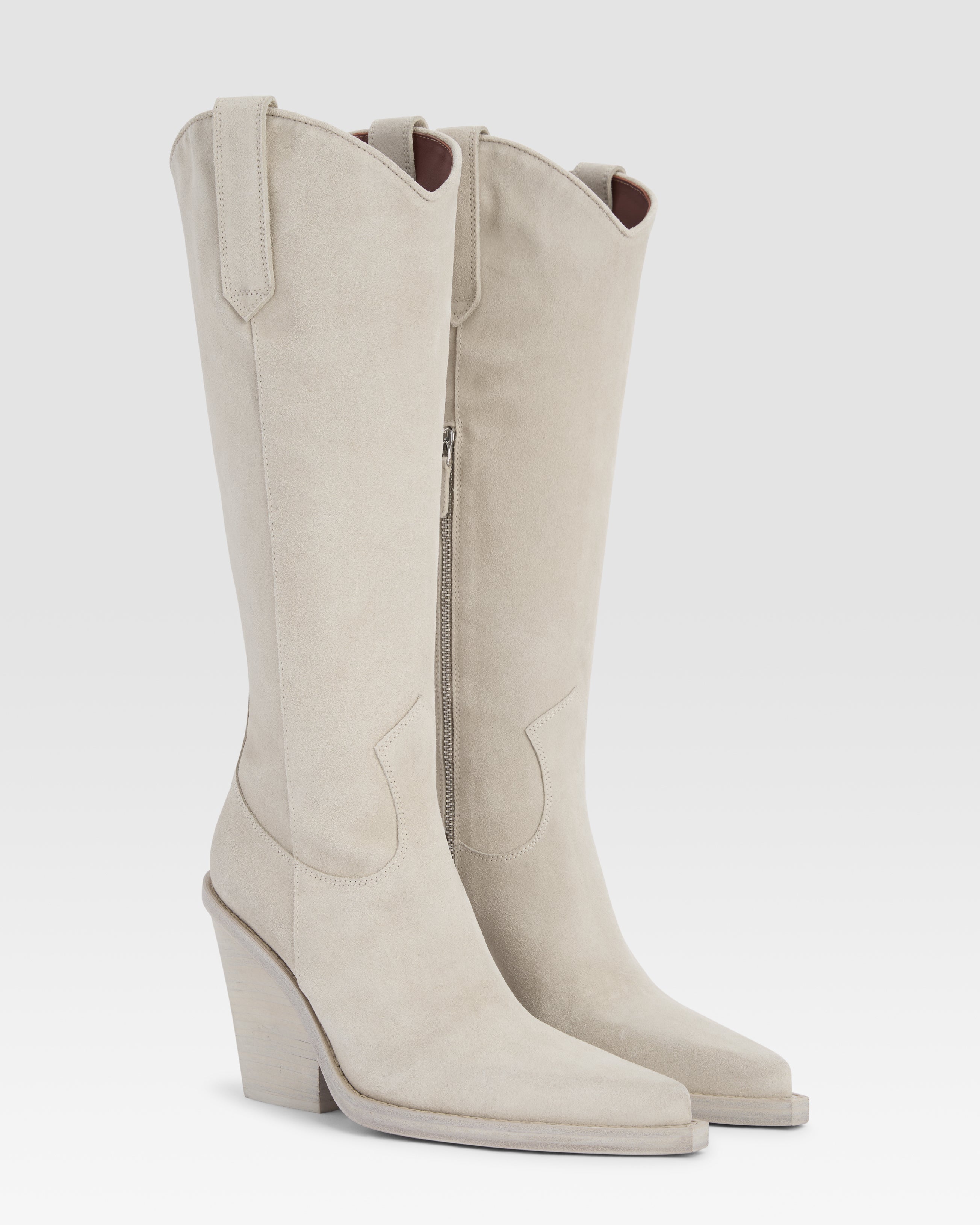 Texan boots in angora calf suede leather