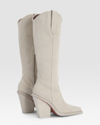 Texan boots in angora calf suede leather
