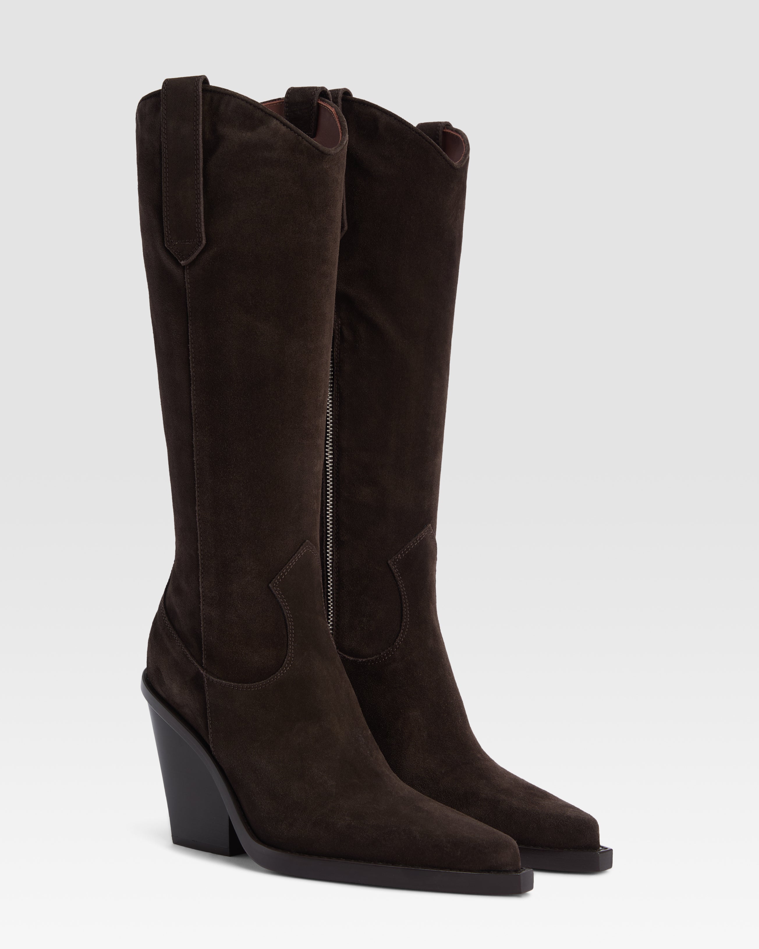 Stivale texano in pelle scamosciata