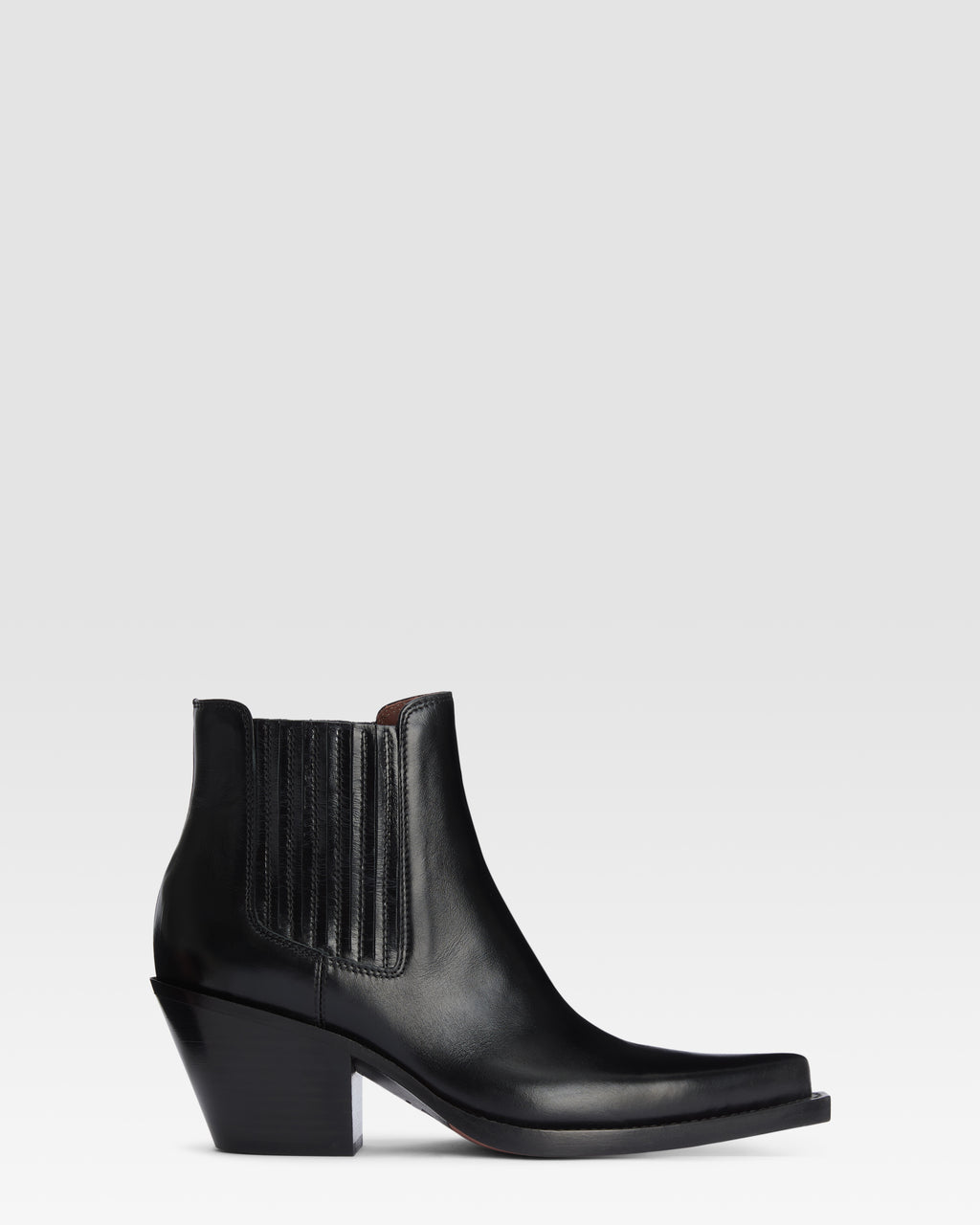 Texan ankle boots in shiny black calf leather