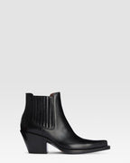 Texan ankle boots in shiny black calf leather