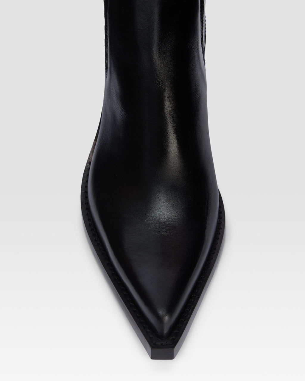 Texan ankle boots in shiny black calf leather