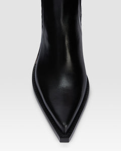 Texan ankle boots in shiny black calf leather