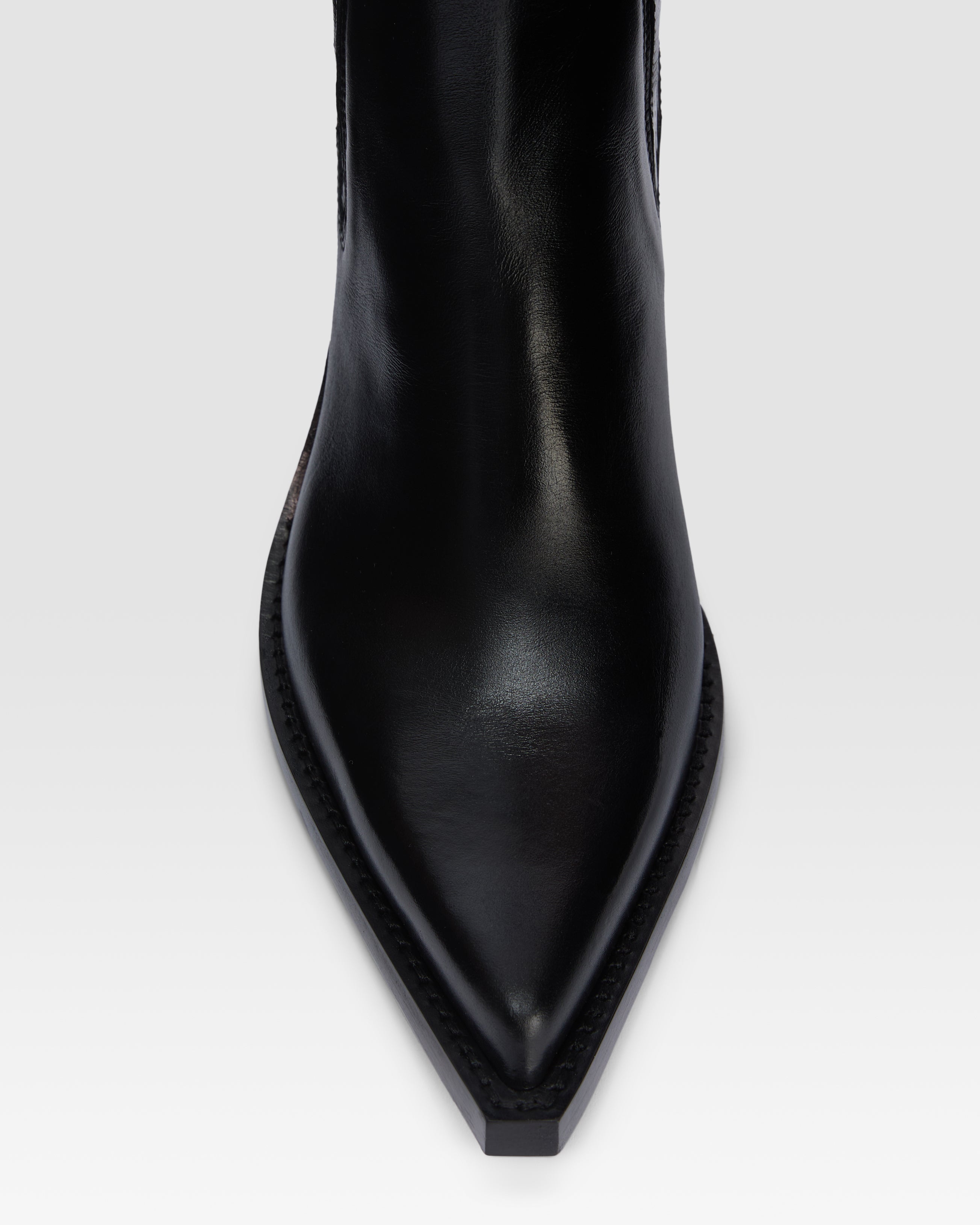 Texan ankle boots in shiny black calf leather