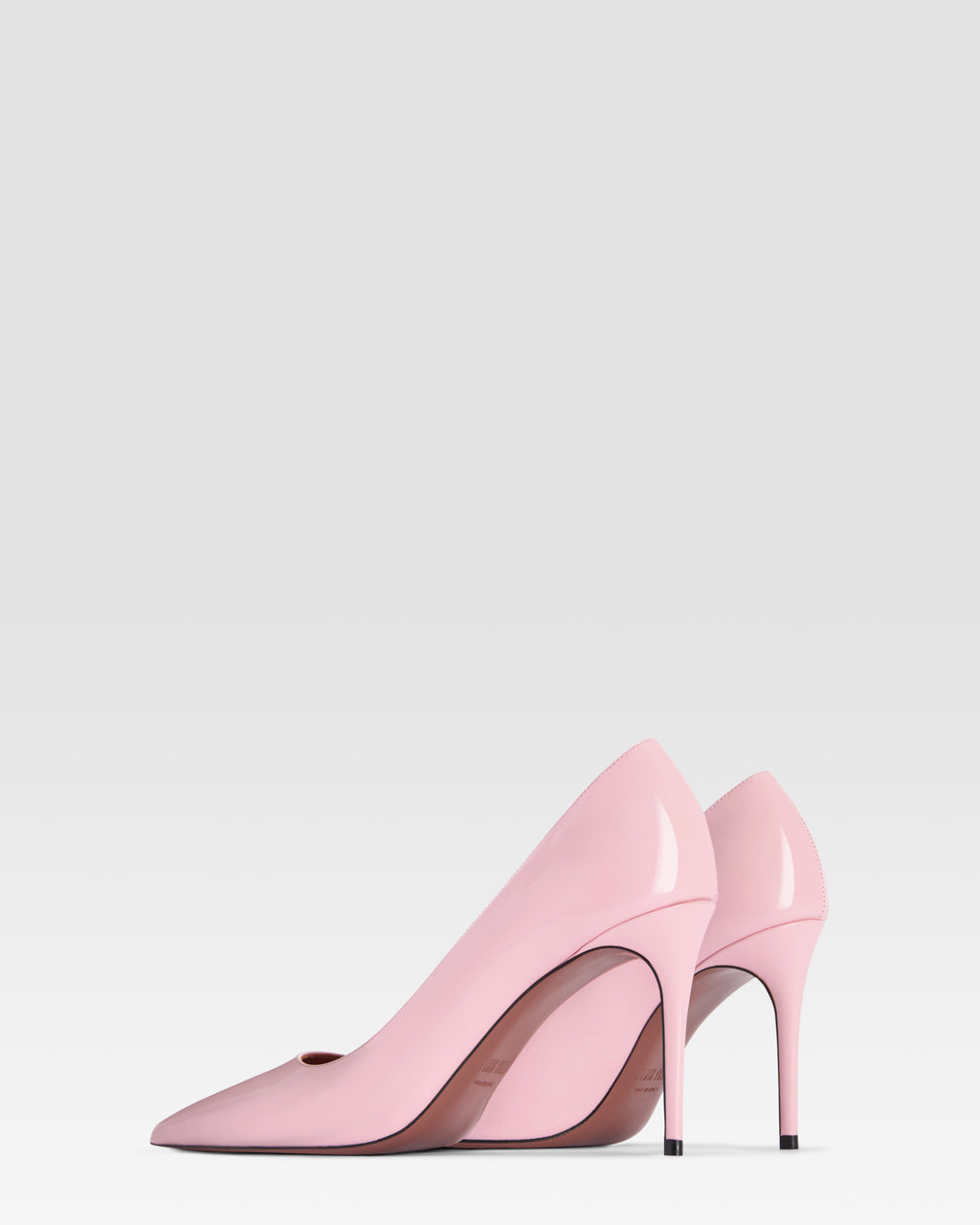 Zapatos de tacon en piel de becerro lisa de color rosa petalo