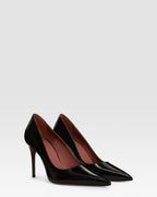 Pumps in black brushed calf leather