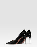 Pumps in black brushed calf leather