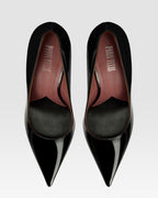 Pumps in black brushed calf leather