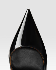 Pumps in black brushed calf leather