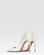 Pumps in white brushed calf leather