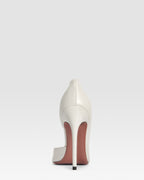 Pumps in white brushed calf leather