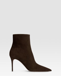 Bottines en cuir de veau suede couleur ebene