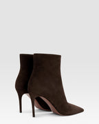 Bottines en cuir de veau suede couleur ebene