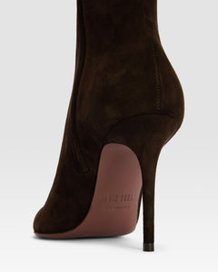 Bottines en cuir de veau suede couleur ebene