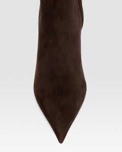 Bottines en cuir de veau suede couleur ebene