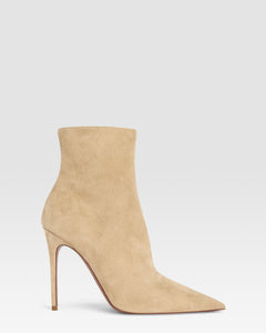 Ankle boots in sand calf suede leather
