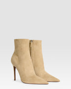 Ankle boots in sand calf suede leather