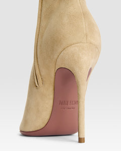 Ankle boots in sand calf suede leather