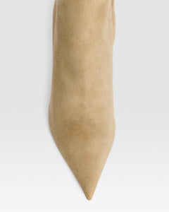 Ankle boots in sand calf suede leather