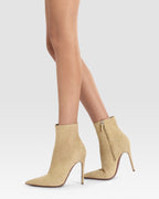 Ankle boots in sand calf suede leather