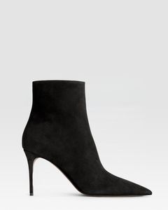 Ankle boots in black calf suede leather