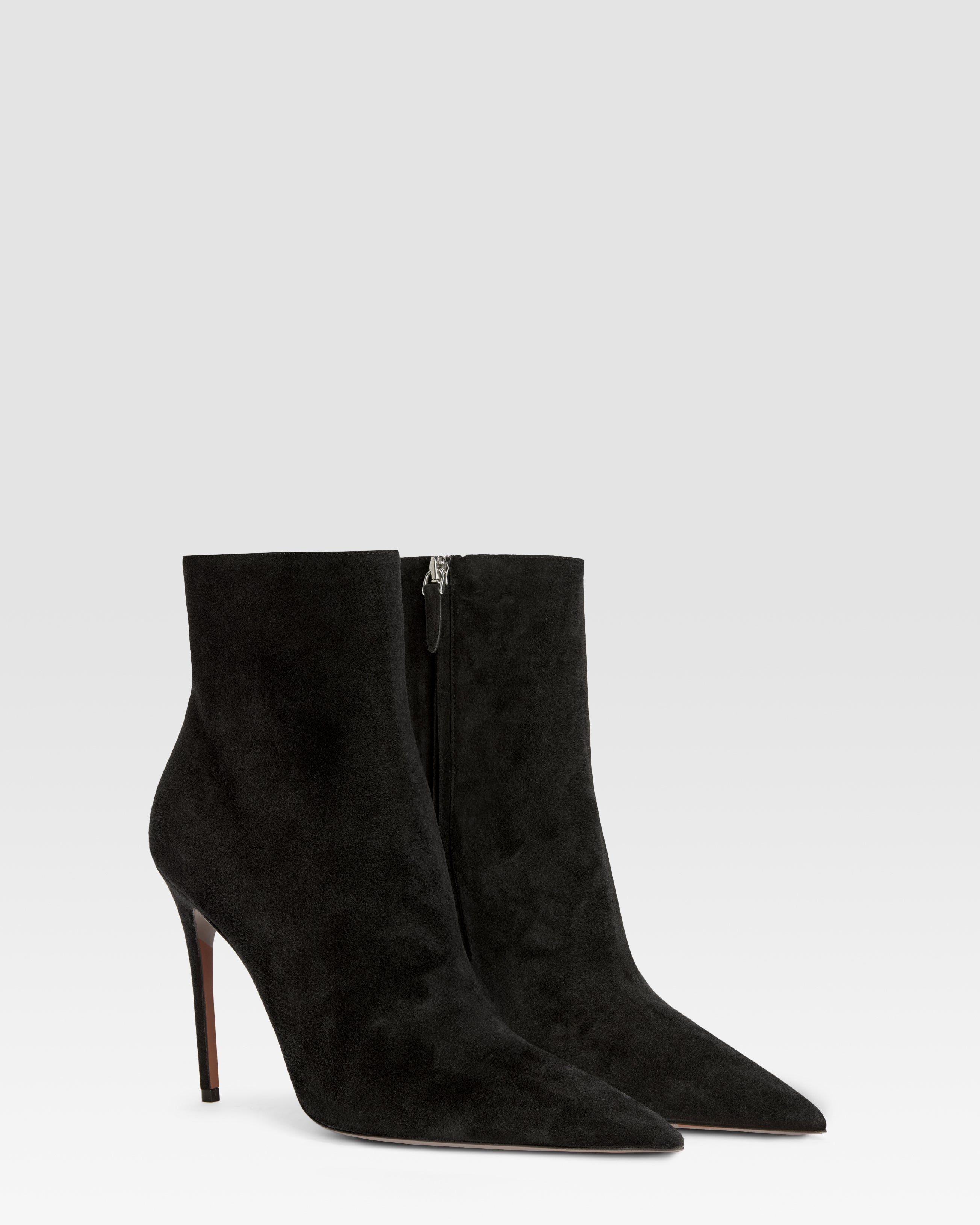 Ankle boots in black calf suede leather