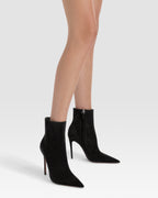 Ankle boots in black calf suede leather