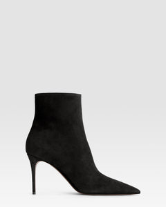Bottines en cuir de veau suede noir
