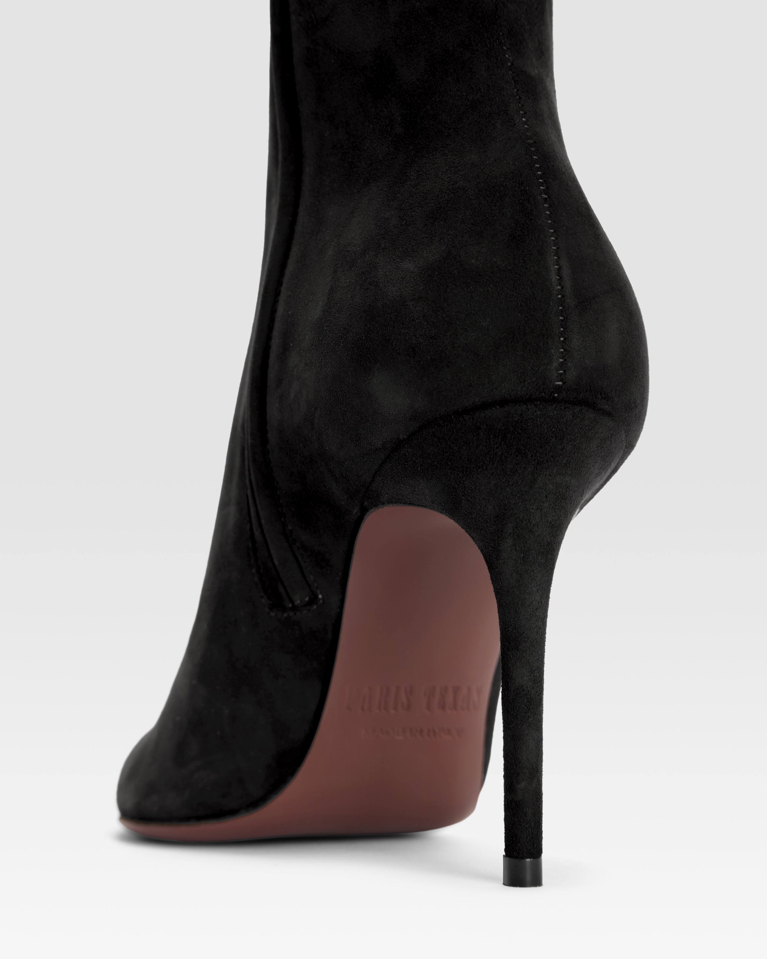 Ankle boots in black calf suede leather