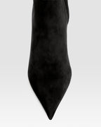 Bottines en cuir de veau suede noir