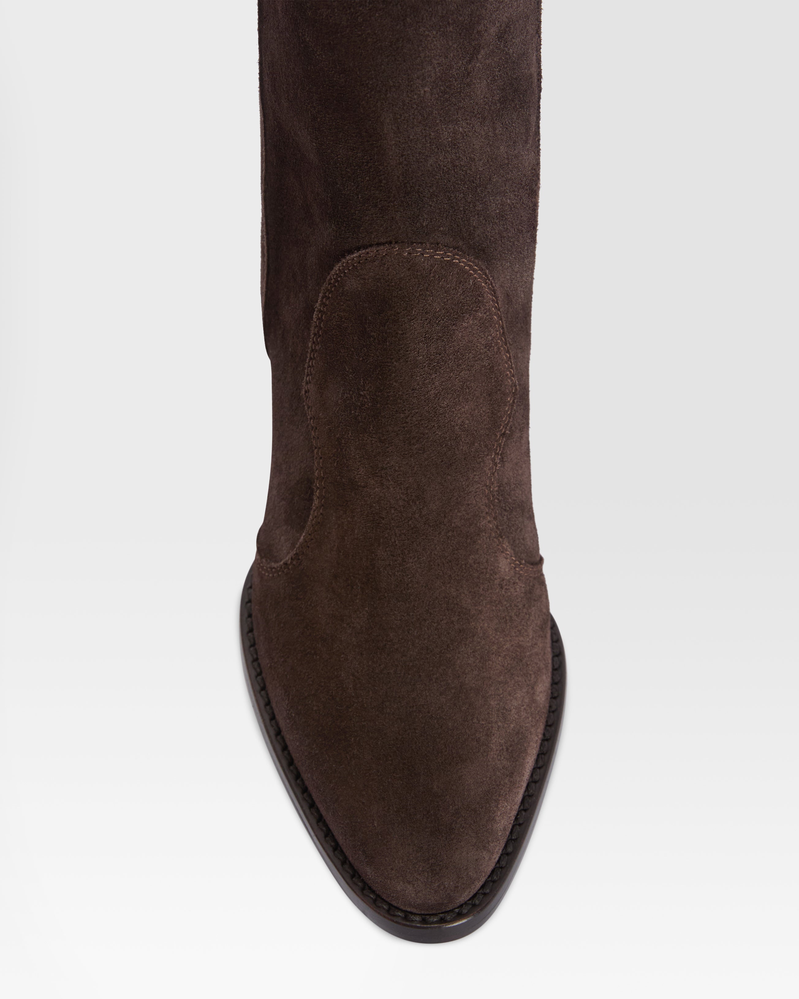 Boots in ebony calf suede leather