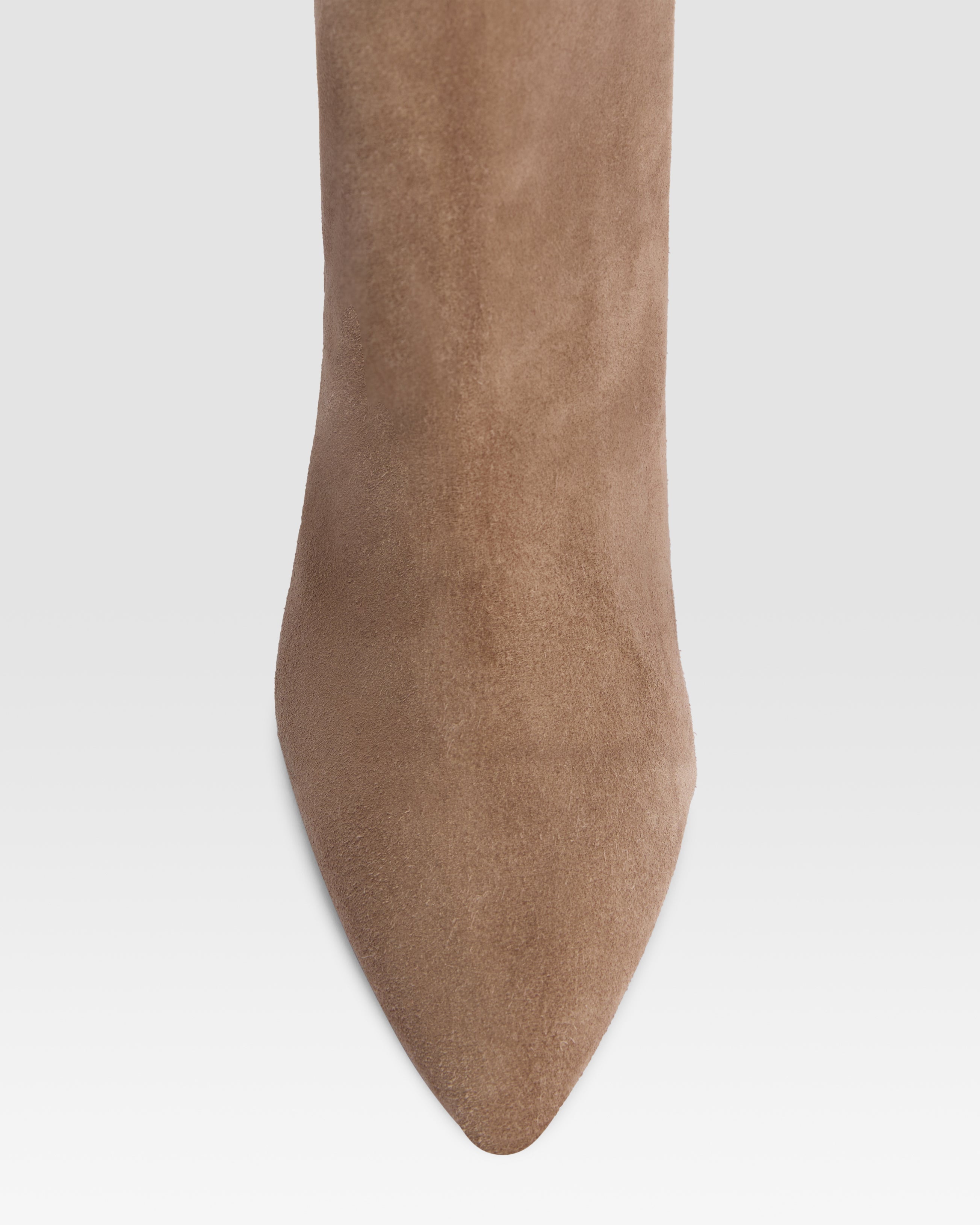 Ankle boots in taupe calf suede leather