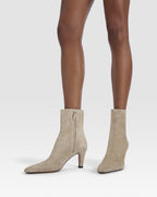 Ankle boots in stone calf suede leather
