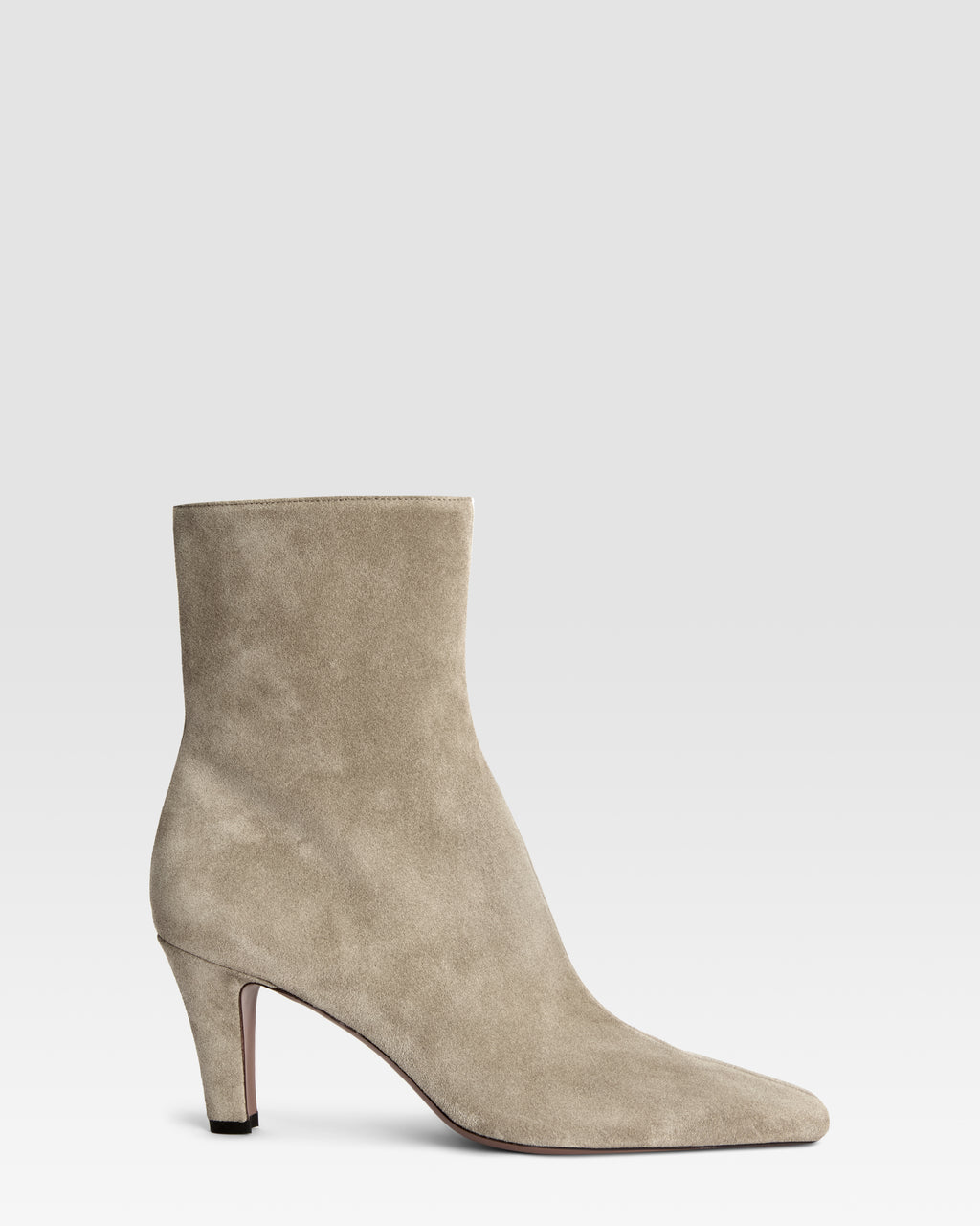 Ankle boots in stone calf suede leather