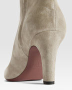 Ankle boots in stone calf suede leather