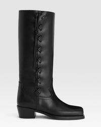 Boots in black calf leather — BLACK