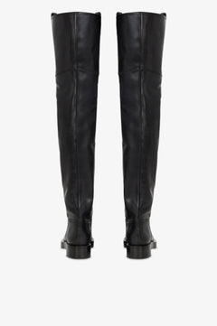 Over-the-knee boots in black calf leather.