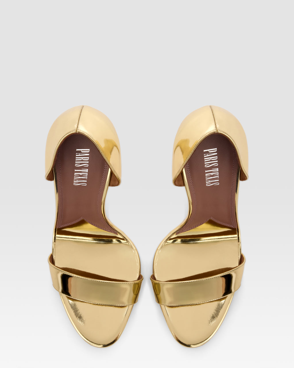 METALLIC LEATHER SANDAL WITH MIRROR EFFECT