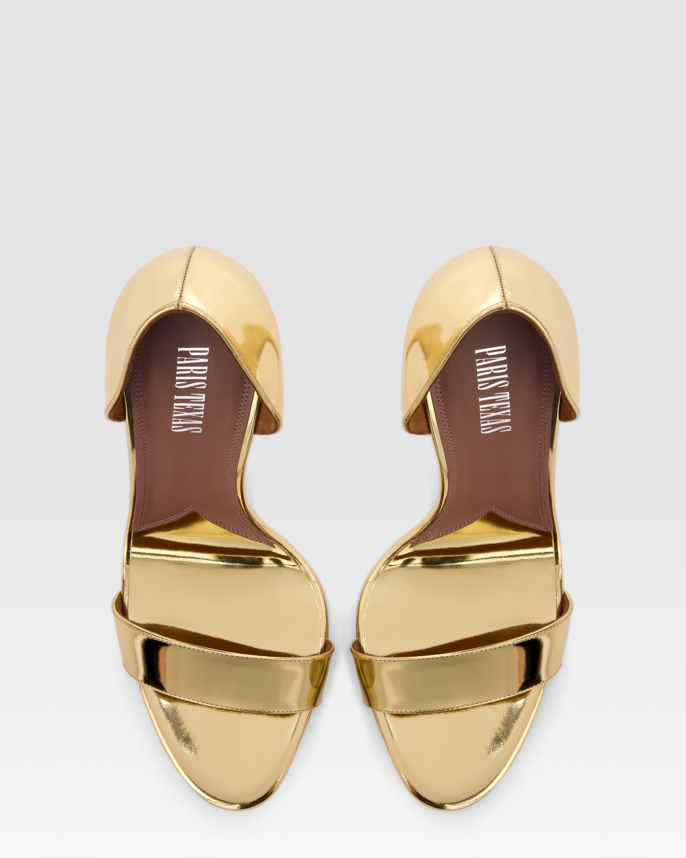 METALLIC LEATHER SANDAL WITH MIRROR EFFECT