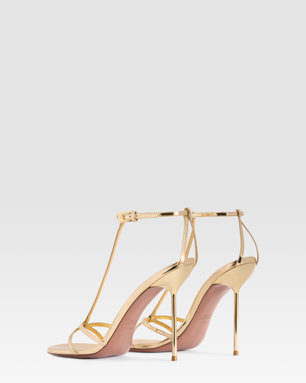 SPIEGELLEDER T-STRAP SANDALE