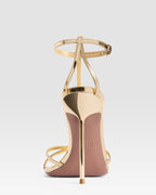 SPIEGELLEDER T-STRAP SANDALE