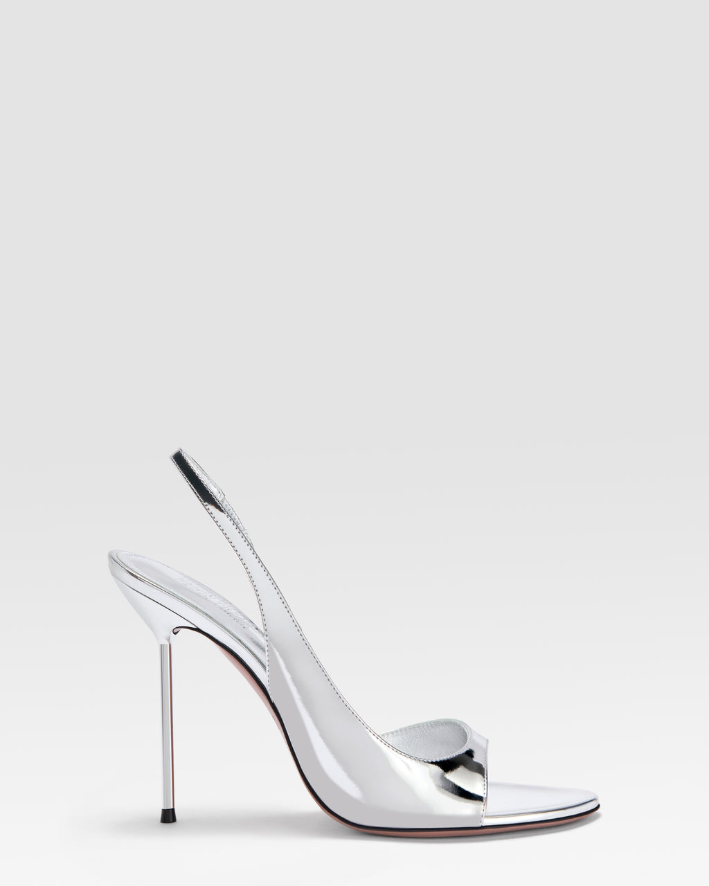 METALLIC LEATHER SANDAL WITH MIRROR EFFECT