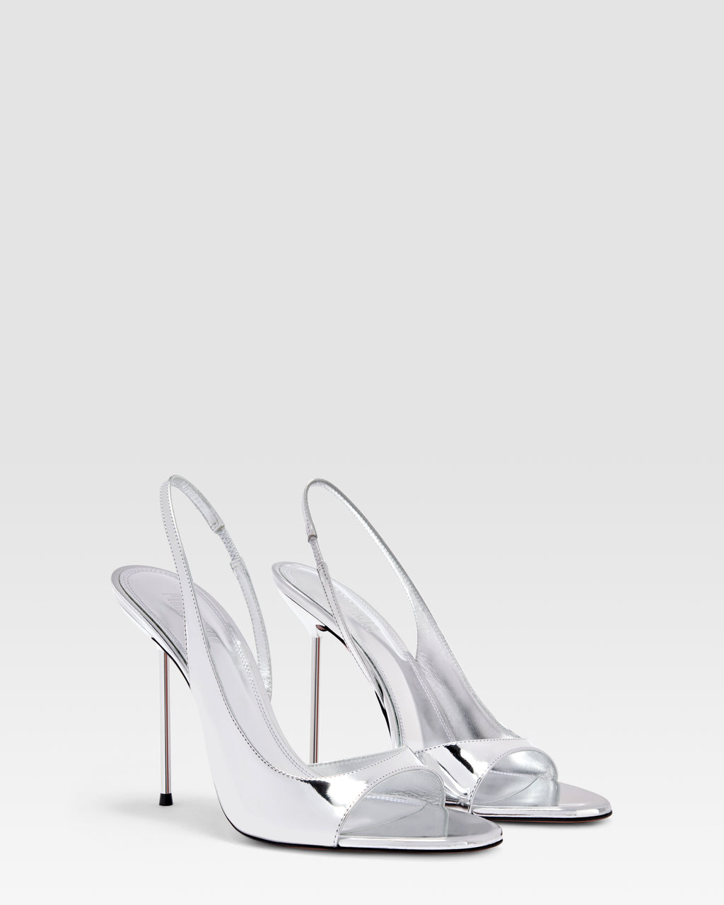 METALLIC LEATHER SANDAL WITH MIRROR EFFECT