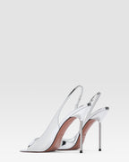 METALLIC LEATHER SANDAL WITH MIRROR EFFECT